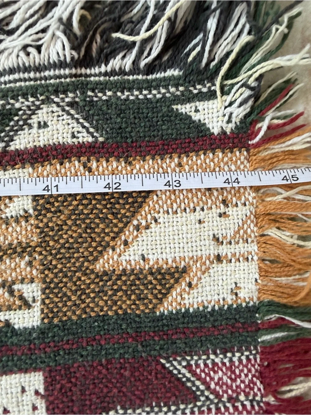 Vintage Ponderosa Southwestern 2-Layer Woven Cotton Afghan Throw Sears